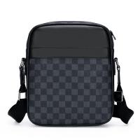 PU-leer & Polyester Crossbody Tas Plaid Zwarte stuk