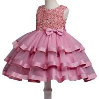 Polyester Slim & Princess Girl One-piece Dress large hem design patchwork PC