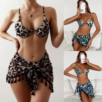 Poliestere Bikiny Stampato Leopard Zelené :L Nastavit