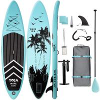 PVC Inflatable Surfboard anti-skidding printed tree pattern blue PC
