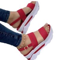 PU Leather Flange & buckle & Plus Size Women Sandals letter Pair