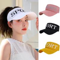 Cotton Sun Visor Cap sun protection & breathable embroidered letter : PC