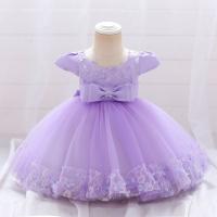 Polyester Princess Girl One-piece Dress large hem design patchwork PC