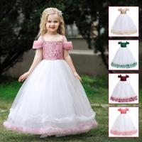 Polyester Slim & Princess Girl One-piece Dress large hem design patchwork PC