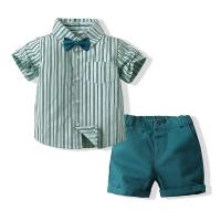 Algodón No input file specified., Pantalones & parte superior, a rayas, verde,  Conjunto