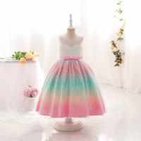 Cotton Slim & Princess Girl One-piece Dress large hem design patchwork PC