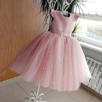 Polyester Slim & Princess Girl One-piece Dress large hem design patchwork Solid pink PC