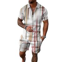 Chemical Fiber & Polyester Men Casual Set & two piece short pants & short sleeve T-shirts printed Set