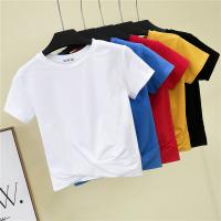 Algodón Mujeres Camisetas de manga corta, Sólido, más colores para elegir,  trozo