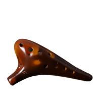 Porzellan Ocarina, Solide, Khaki,  Stück