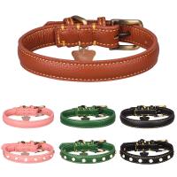 Cowhide Pets Collar hardwearing Zinc Alloy PC