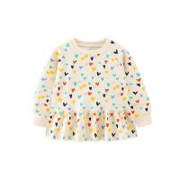 Coton Chemisiers à manches longues de fille Imprimé motif cardiaque multicolore pièce