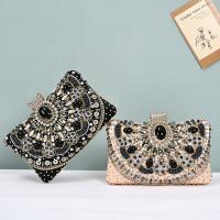 Rhinestone & Polyester Clutch Bag with chain & with rhinestone geometric PC