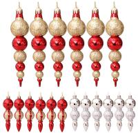 Plastic Christmas Tree Hanging Decoration six piece Box