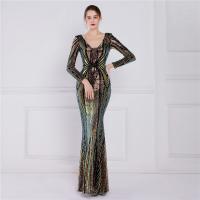 Sequin & Polyester Slim & Plus Size & Mermaid Long Evening Dress embroidered Others PC