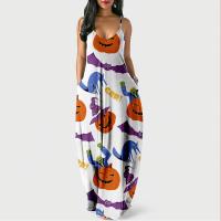 Elastic Digital Printing long style One-piece Dress large hem design & loose printed PC