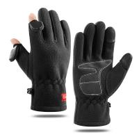 Polar Fleece windproof Riding Glove can touch screen & fleece & thermal Solid : Pair