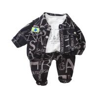 Cotton Slim Boy Clothing Set & three piece Pants & top & coat Set