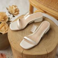 PVC chunky High Heels Fish Head Sandals hardwearing Pair