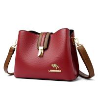 PU Leather Bucket Bag Shoulder Bag soft surface Solid PC