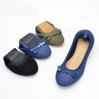 PU Leather Women Lazy Shoes & anti-skidding bowknot pattern Pair