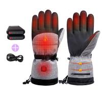 Poliéster Guantes de calefacción eléctrica, teñido de manera simple, Sólido, negro, :L,  Par