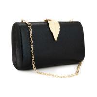 Polyester Clutch Bag with chain black PC