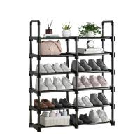 Stalen buis & Pvc Schoenen Rack Organizer Zwarte stuk