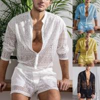 Cotton Men Casual Set & two piece short pants & top Solid Set