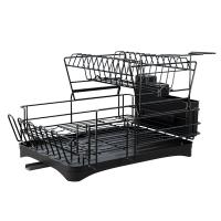 Iron Kitchen Drain Rack double layer black PC