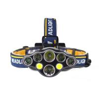 Aluminium Alloy LED glow Headlamp with USB interface Engineering Plastics letter black Lot