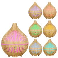 Engineering Plastics 7 light colors & Ultrasonic Aromatherapy Humidifier with USB interface wood pattern PC