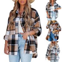 Polyester Manteau femmes Ponçage Plaid plus de couleurs pour le choix pièce