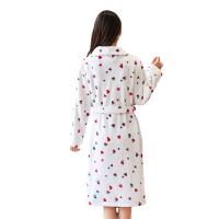 Flanel & Polyester Vrouwen Robe Afgedrukt hartpatroon Witte stuk