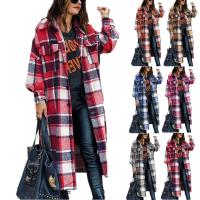 Polyester Manteau femmes Acrylique Imprimé Plaid plus de couleurs pour le choix pièce