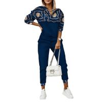 Polyester Women Casual Set & two piece Long Trousers & top Set