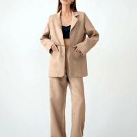 Coton Ensemble occasionnel de femmes Pantalon long & Manteau Patchwork Solide plus de couleurs pour le choix Ensemble