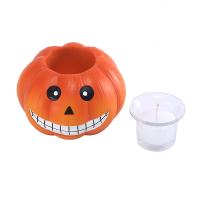 Synthetic Resin Candle Holder Halloween Design Pumpkin Pattern PC