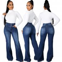 Baumwolle Frauen Jeans, Solide, tiefblau,  Stück