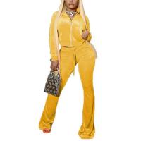 Polyester Frauen Casual Set, Hosen & Nach oben, Solide, mehr Farben zur Auswahl,  Festgelegt