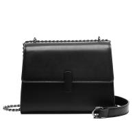 PU Leather Shoulder Bag with chain & soft surface Solid PC