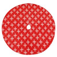 Plush Christmas Tree Skirt christmas design printed red PC