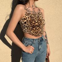 Poliestere Camisole Stampato Leopard Brown : kus