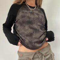 Polyester Women Sweatshirts slimming Tie-dye brown PC