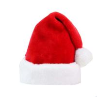 Plüsch Christmas Hat, schlicht gefärbt, Solide, rot und weiß,  Stück