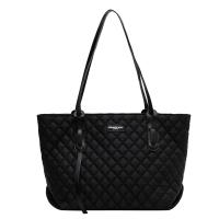 PU Leather Tote Bag Shoulder Bag soft surface Solid black PC