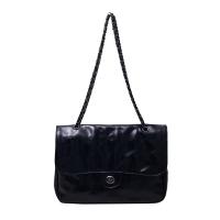 PU Leather Shoulder Bag with chain & soft surface Solid PC