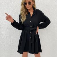 Polyester Robe d’une seule pièce Patchwork Solide Noir pièce