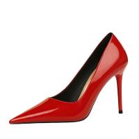 Patent Leather Stiletto High-Heeled Shoes Solid Pair