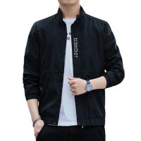 Polyester Slim & Plus Size Men Jacket patchwork letter PC